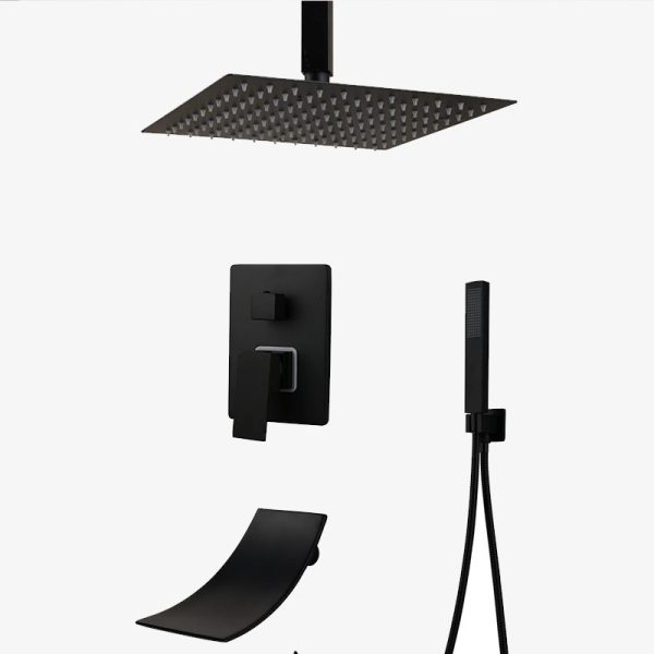 colonne de douche noire cascade luxe