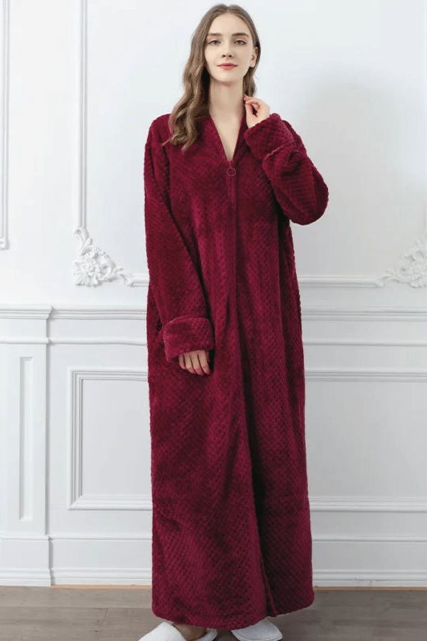 peignoir femme éponge zippé