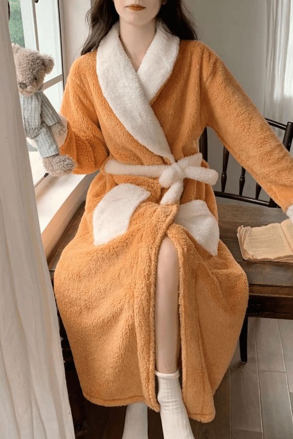 peignoir femme long polaire