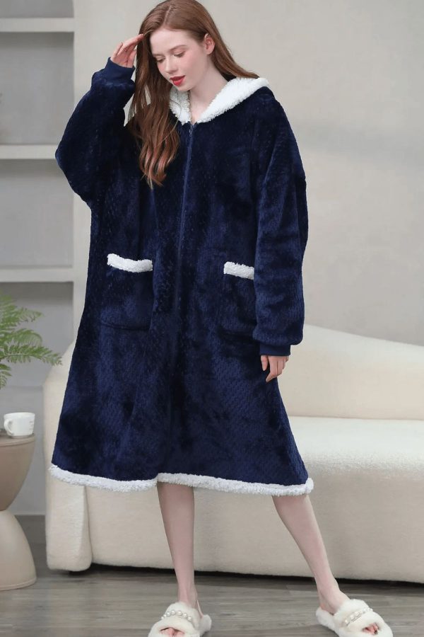peignoir femme polaire zippé