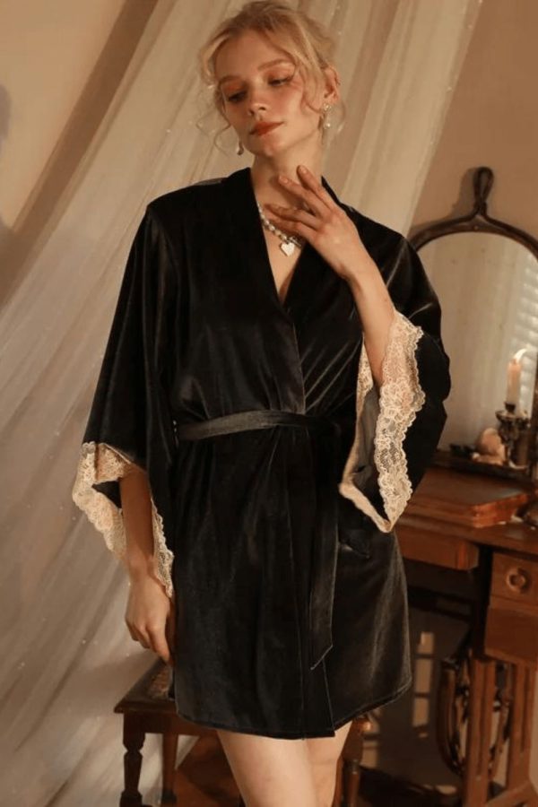 peignoir femme velours