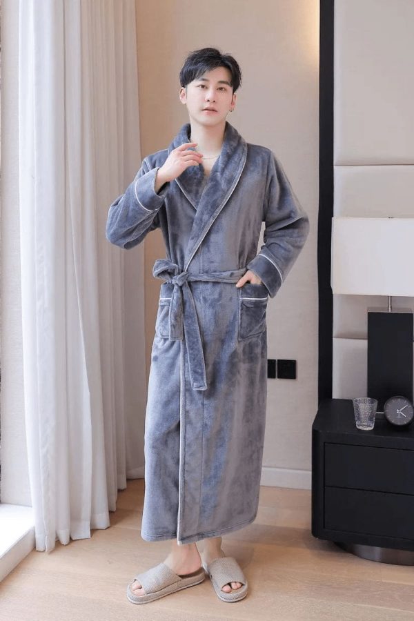 peignoir homme bain coton
