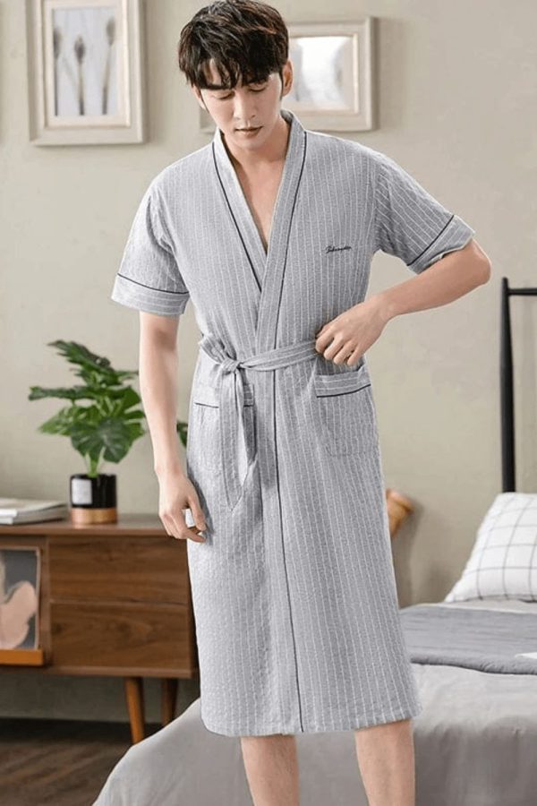 peignoir homme court en coton