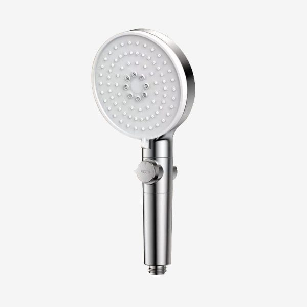 pommeau de douche filtrant argenté