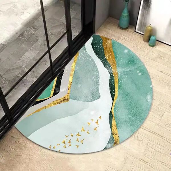 tapis de bain demi lune turquoise