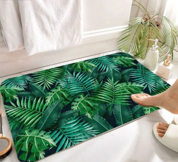 tapis de bain vert foret