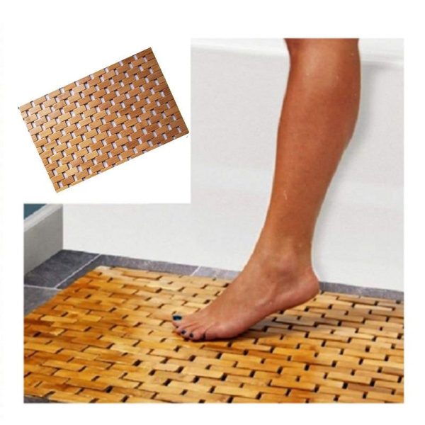 tapis salle de bain en bambou